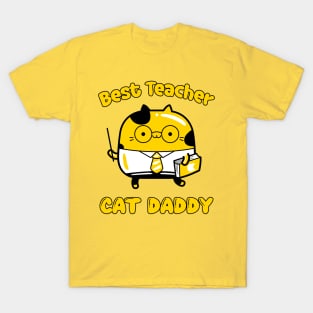 Best teacher and cat daddy, funny cartoon cat T-Shirt